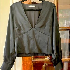 Abercrombie & Fitch Black V-Neck Blouse